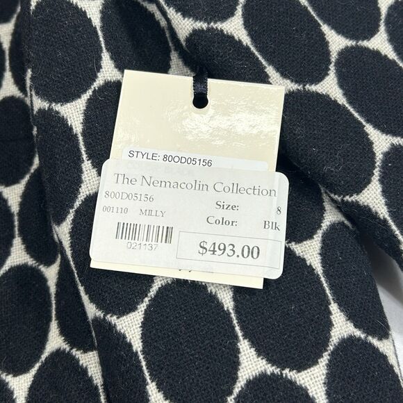 Milly of New York An Original Womens 8 Wool Blend Jacket Polka Dot Black White - Picture 3 of 16